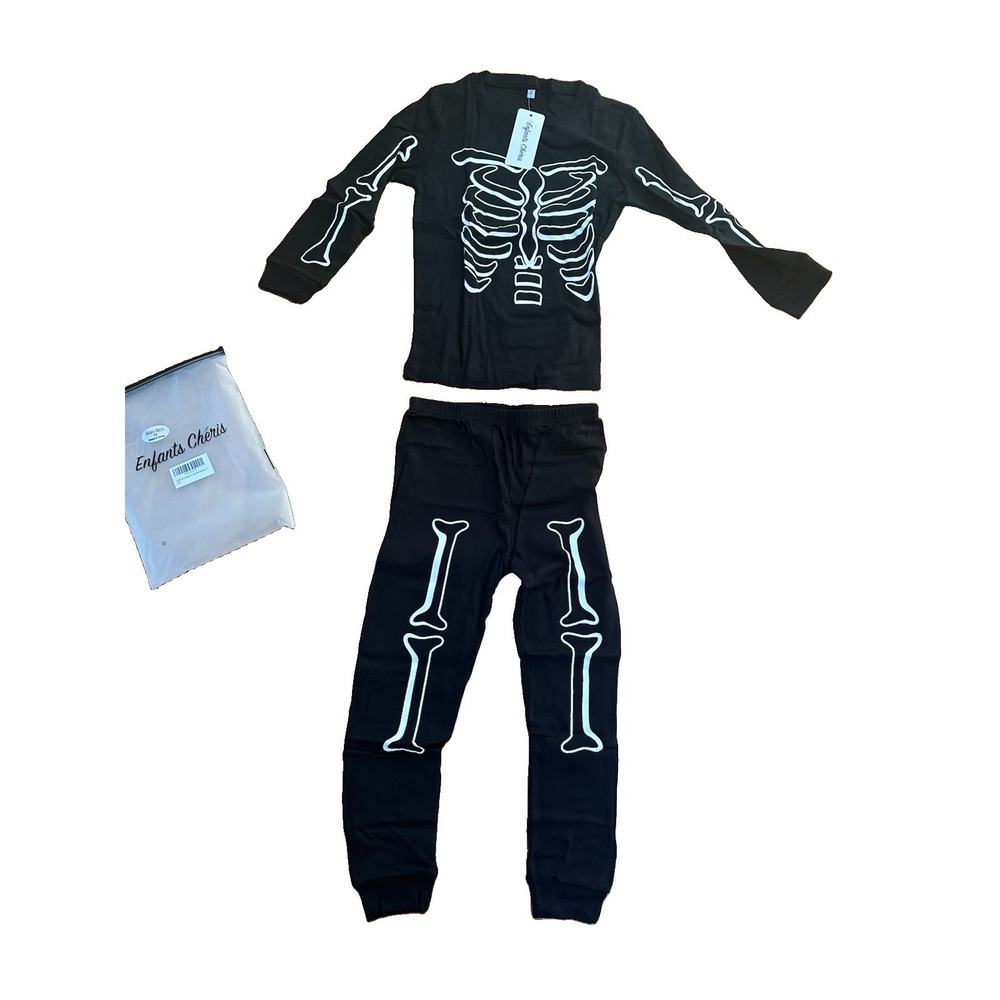 Boys Glow In The Dark Pajamas Halloween Skeleton Size 7